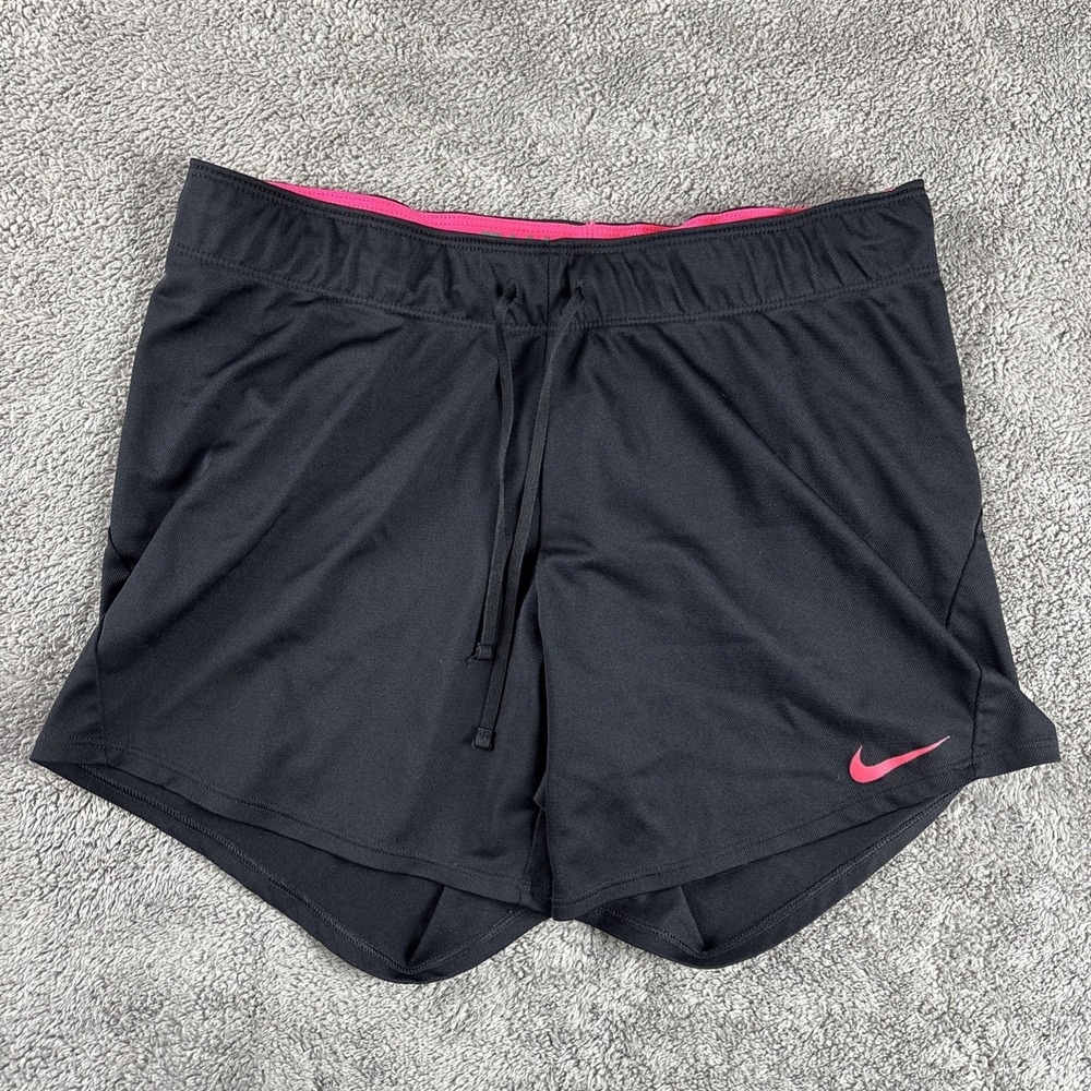 Nike Dri-Fit Black and Pink‎ Loose Unlined Gym Shorts Womens Size Small
